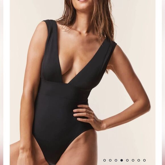 Andie Swim The Mykonos One Piece LT Swimsuit Black size L Tall NWT long torso - Picture 1 of 7